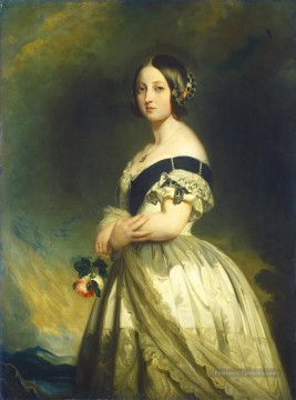 Reine Victoria 1842 portrait royauté Franz Xaver Winterhalter Peinture à l'huile